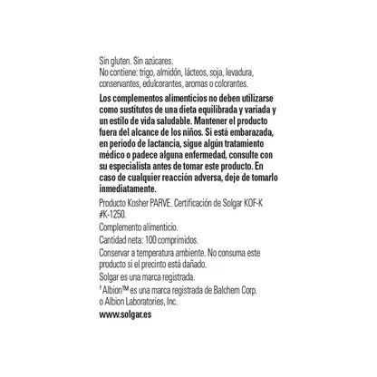 SLG - Zinc Quelado 100 Comp