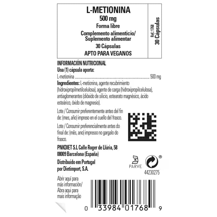 SLG L-Metionina 500mg 30caps