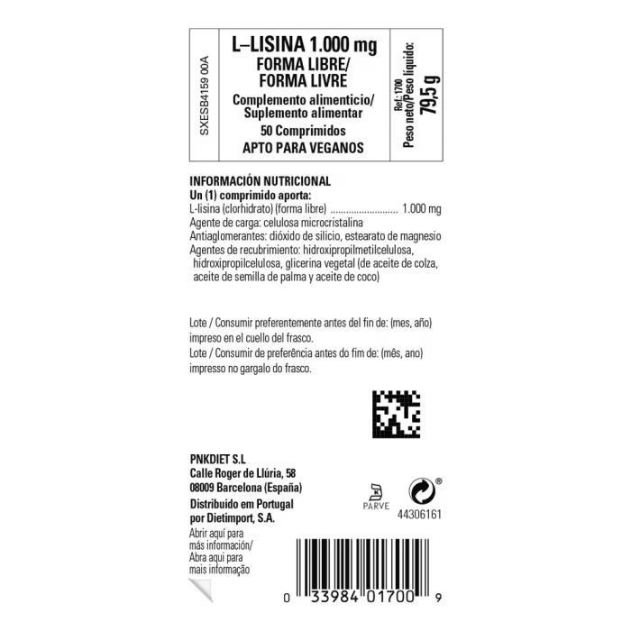 SLG L‑lisina 1000 mg 50 Comp