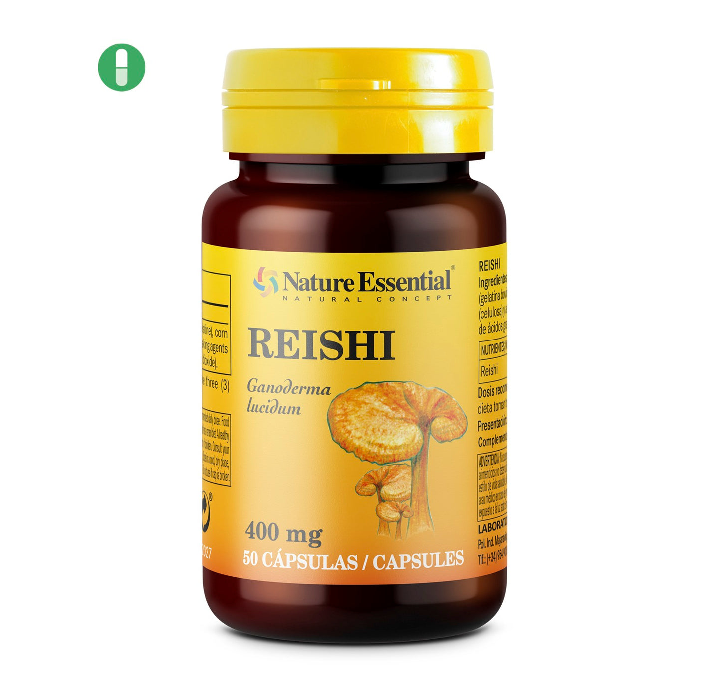 NATURE ESSENTIAL -Reishi 400 mg. 50 cápsulas