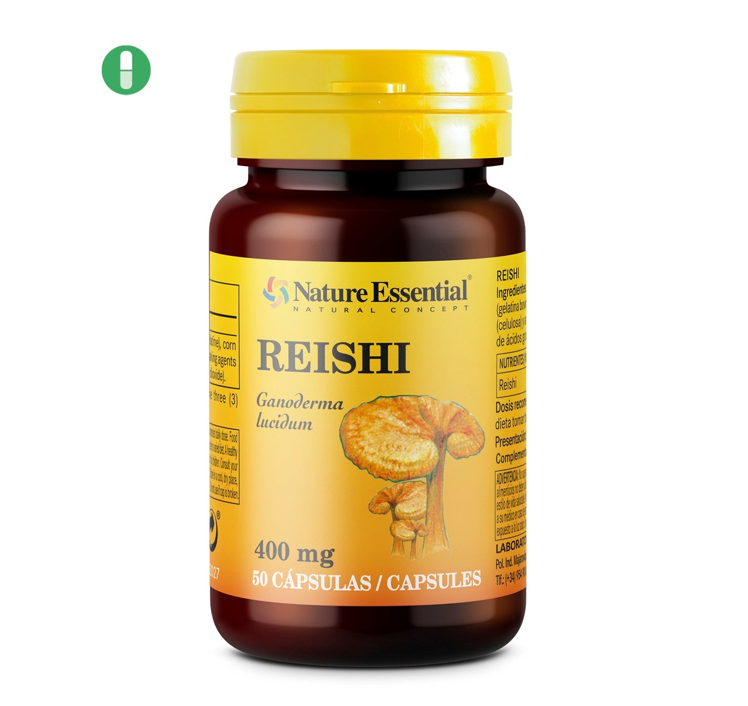 NATURE ESSENTIAL -Reishi 400 mg. 50 cápsulas