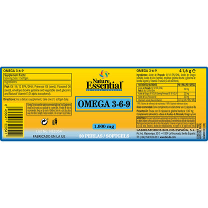 NATURE ESSENTIAL - Omega 3-6-9 1000 mg. 30 perlas
