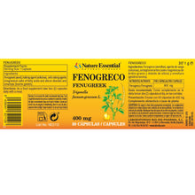 NATURE ESSENTIAL - Fenogreco 400 mg. 50 cápsulas
