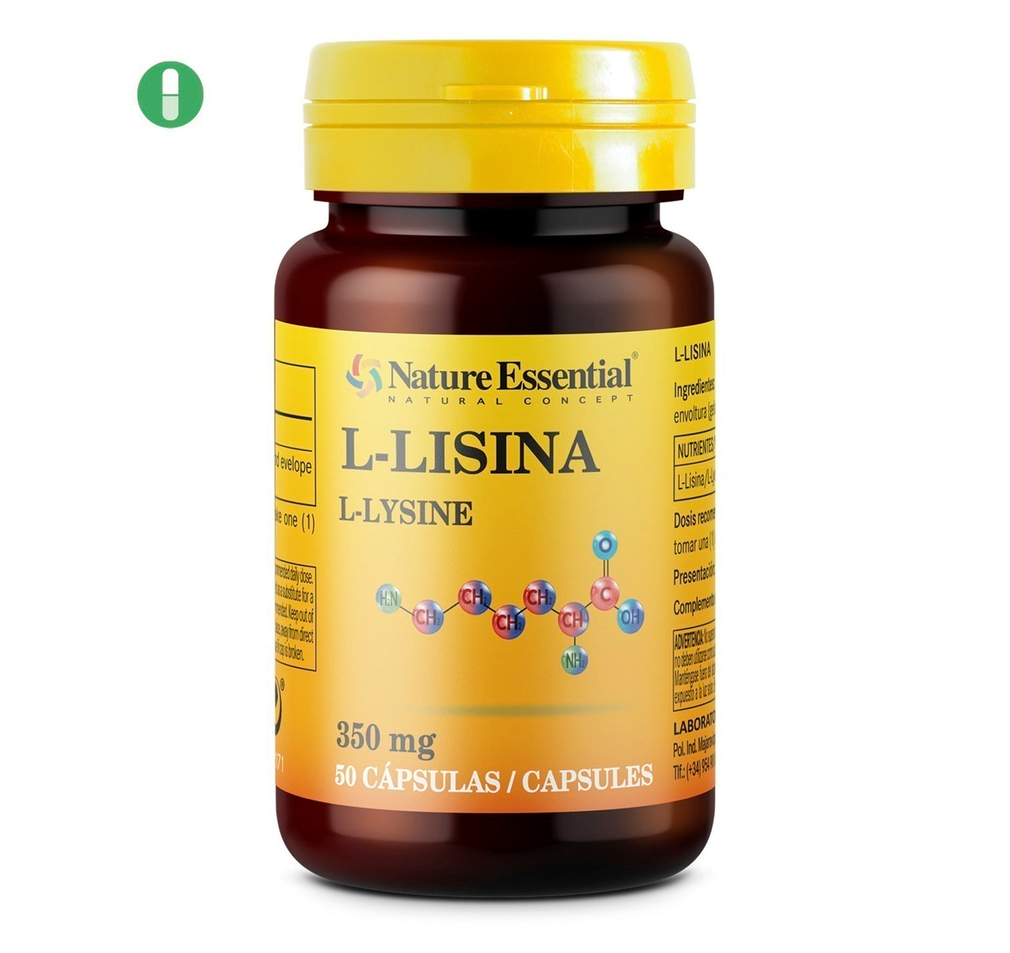 NATURE ESSENTIAL - L-lysina 350 mg. 50 cápsulas