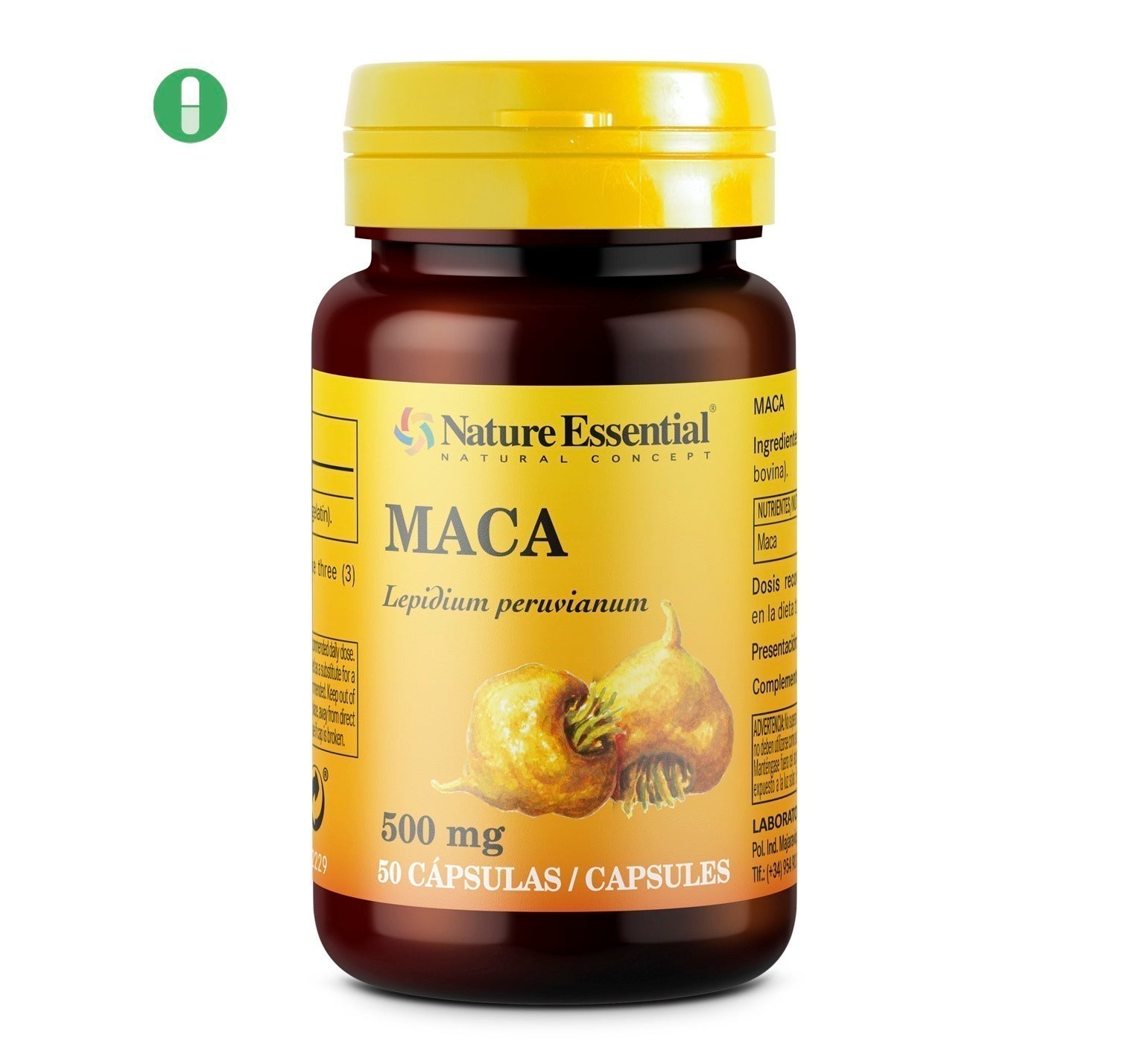 NATURE ESSENTIAL - Maca 500 mg. 50 cápsulas