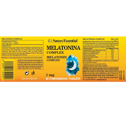 NATURA ESSENTIAL - Melatonina 1 mg. (complex) 60 comprimidos