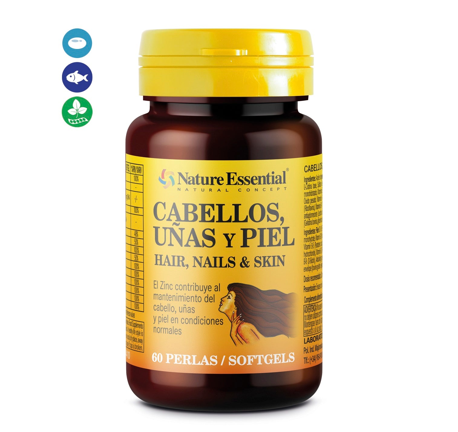 NATURE ESSENTIAL - Cabellos, uñas & piel 540 mg 60 perlas