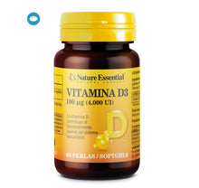 NATURE ESSENTIAL - Vitamina D3 100 mcg. (4000 U.I) 60 perlas