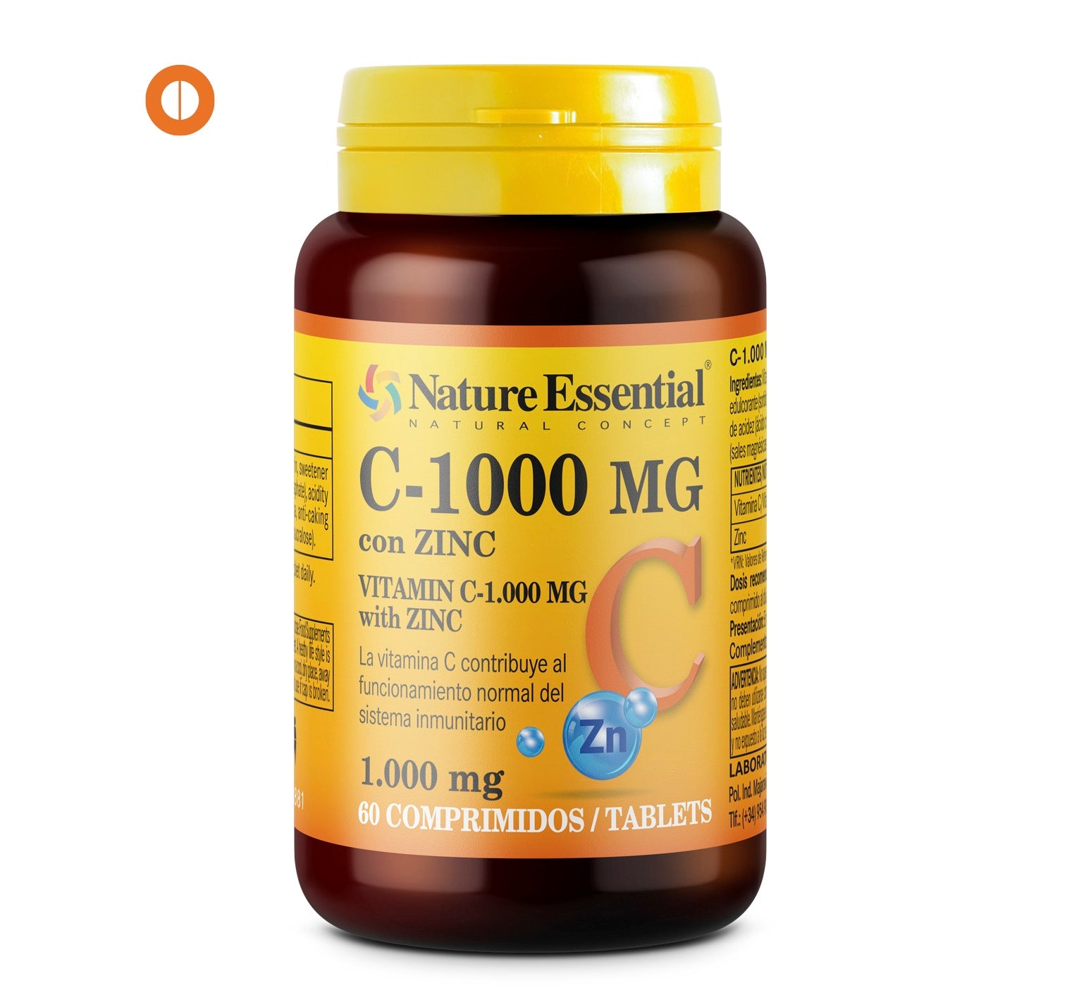 NATURE ESSENTIAL - Vitamina C 1000 mg + zinc 10 mg. 60 comprimidos