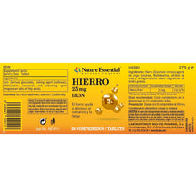 NATURE ESSENTIAL -Hierro 25 mg. 50 comprimidos