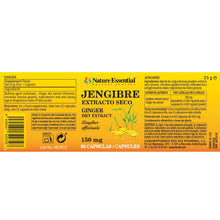 NATURE ESSENTIAL- Jengibre 150 mg. (extracto seco) 50 cápsulas