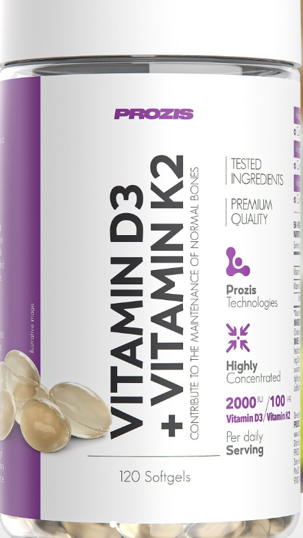 Vitamina D3+K2 120 cápsulas blandas