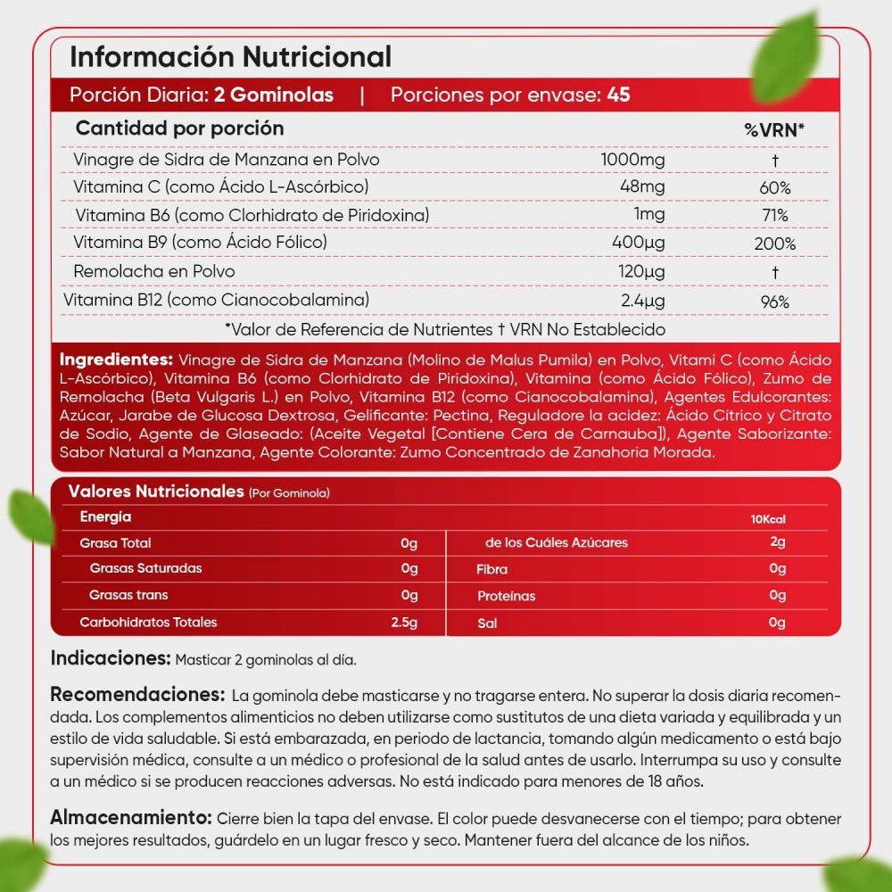 WEIGHWORLD - Gominolas de Vinagre de Sidra de Manzana