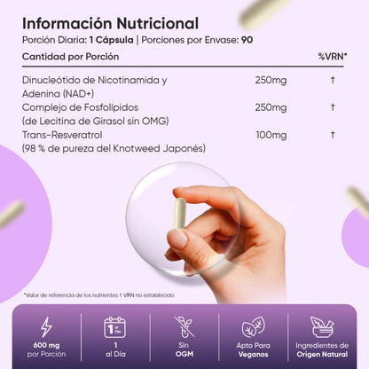 Liposomal NAD+ with Resveratrol 600 mg 90 Cap