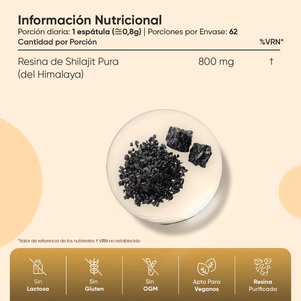 Resina de Shilajit 100 % Puro del Himalaya